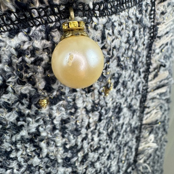 N.I.W.I.Y. Tweed Sleeveless Dress with Pearl Accents.   #63 - Picture 7 of 11